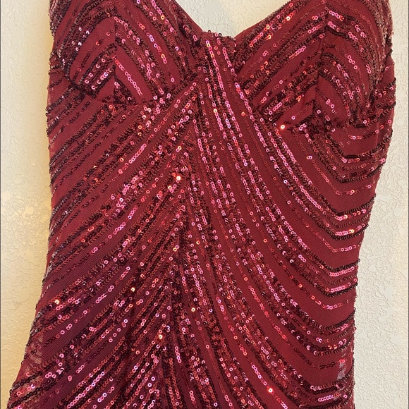 Sequin Maroon Dress - Picture 2 of 6